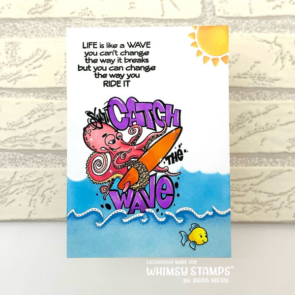 **NEW Catch the Wave Clear Stamps - Whimsy Stamps