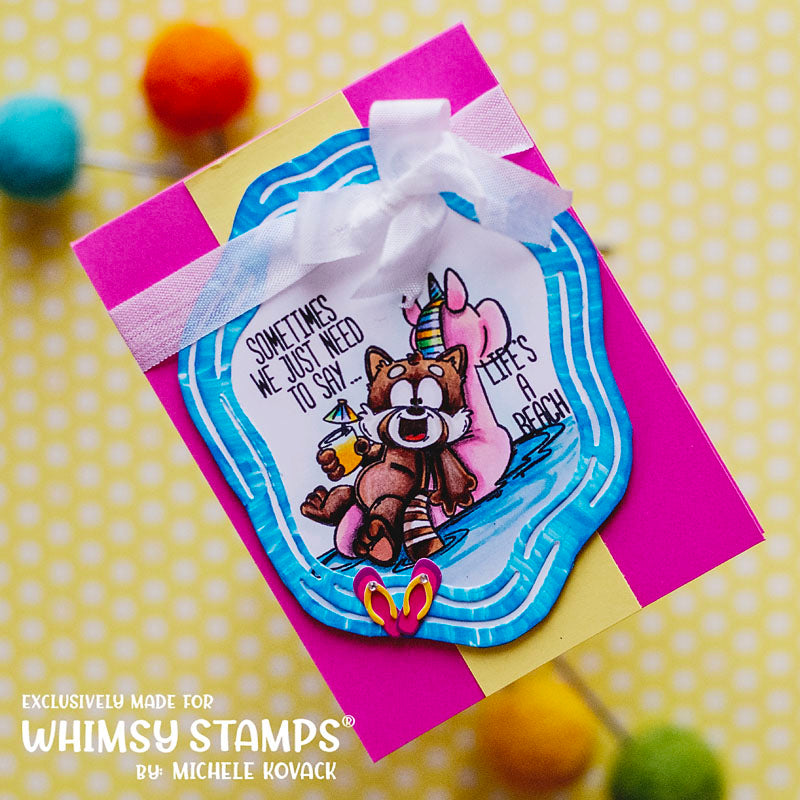 **NEW Red Panda Beach Clear Stamps - Whimsy Stamps