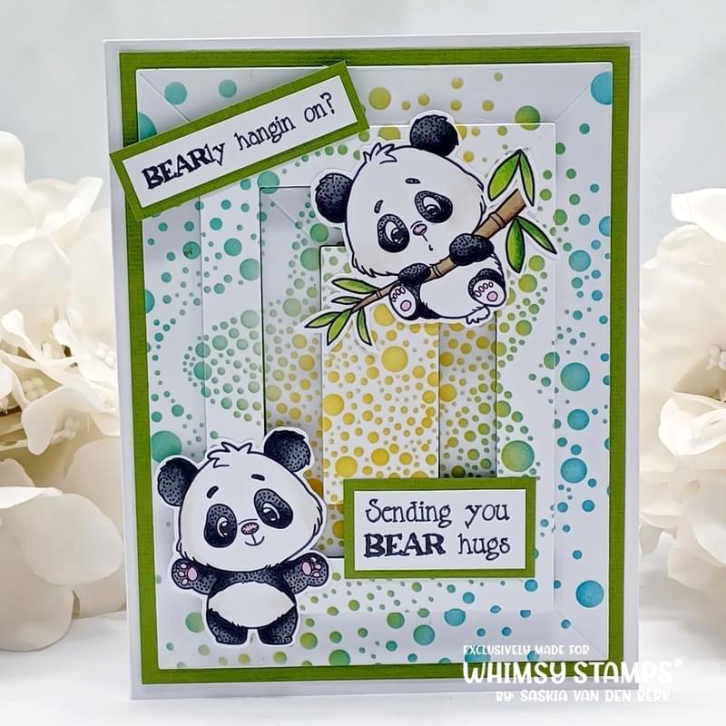 Panda Get Well Clear Stamps - Whimsy Stamps