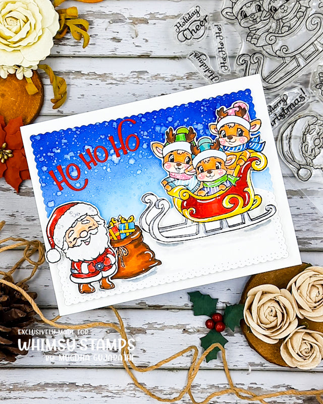 *NEW Ho Ho Ho Deer Clear Stamps - Whimsy Stamps