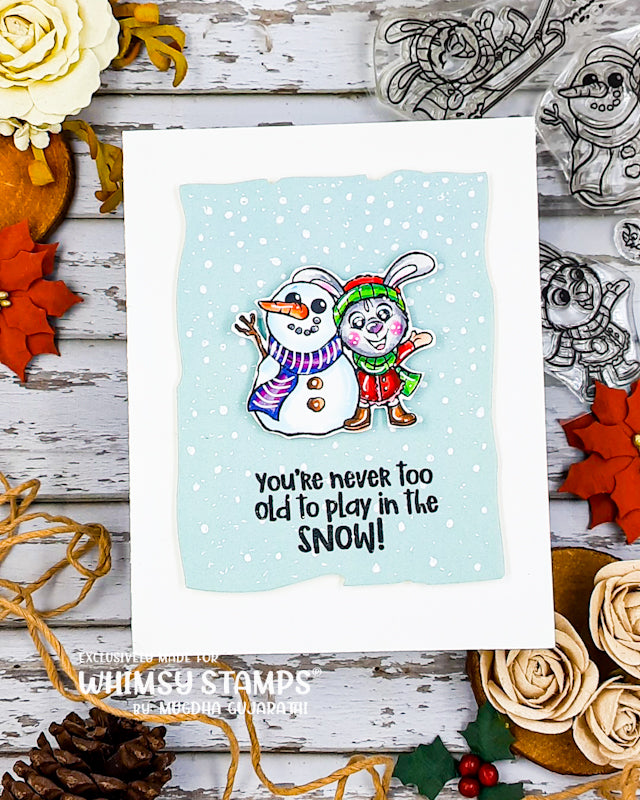*NEW Winter Friends Snowman and Bunny Clear Stamps - Whimsy Stamps
