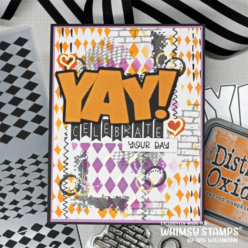 **NEW Harlequin 6x9 Stencil - Whimsy Stamps