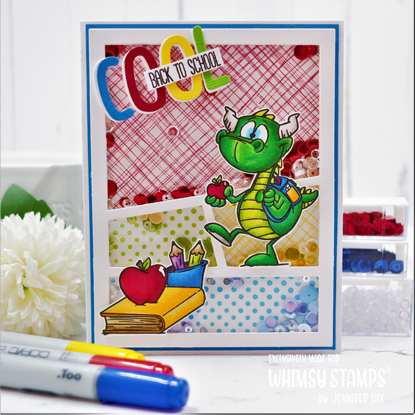**NEW Back to School Dragons Clear Stamps - Whimsy Stamps