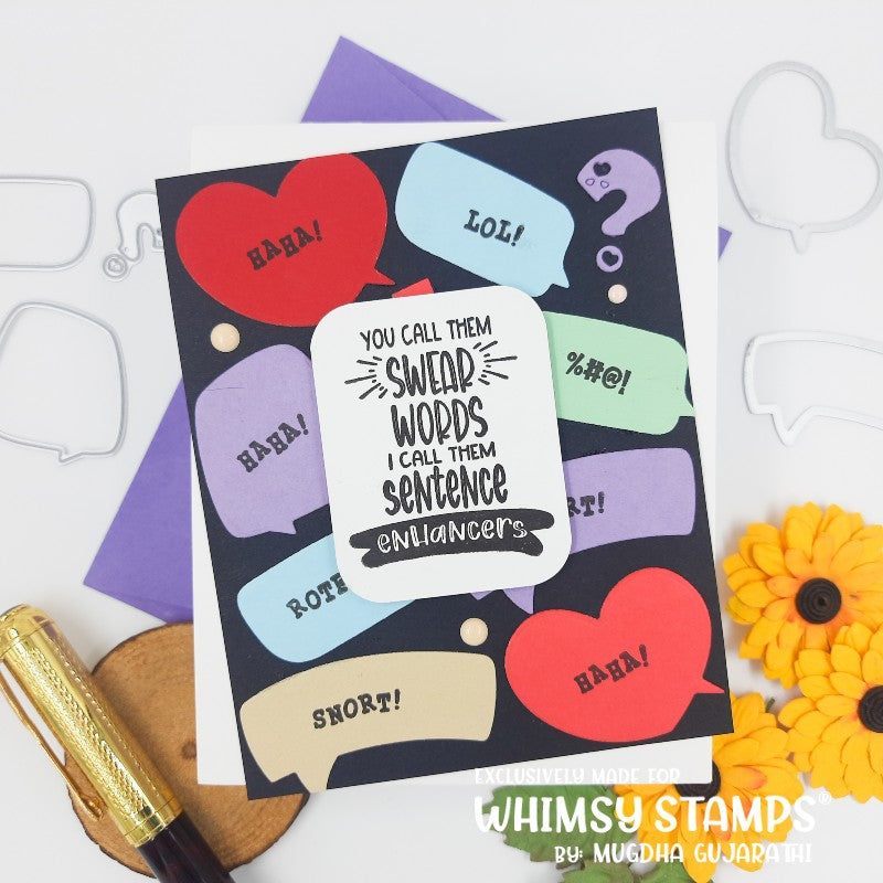 **NEW Random Funny Swear Words Clear Stamps - Whimsy Stamps