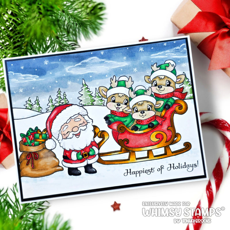 *NEW Ho Ho Ho Deer Clear Stamps - Whimsy Stamps
