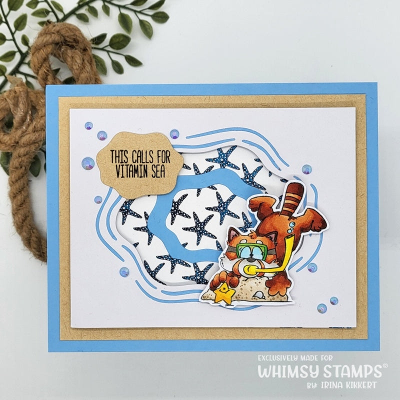 **NEW Red Panda Beach Clear Stamps - Whimsy Stamps