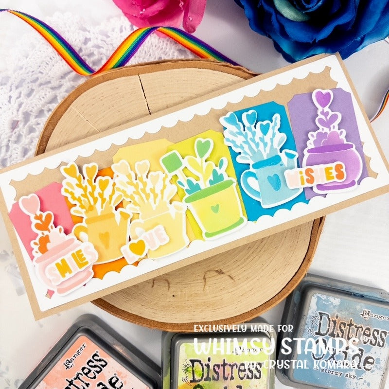 Planted Hearts Layering Stencil - Whimsy Stamps