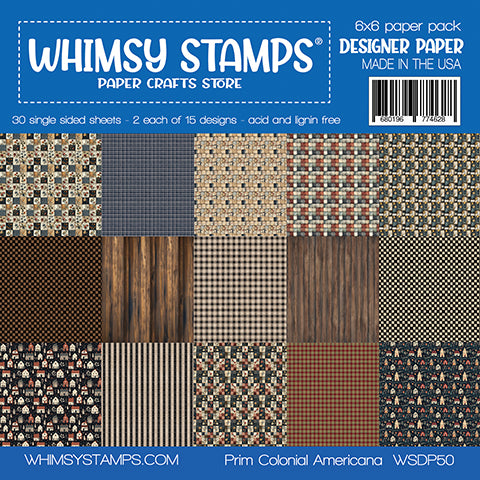6x6 Paper Pack - Colonial Americana - Whimsy Stamps