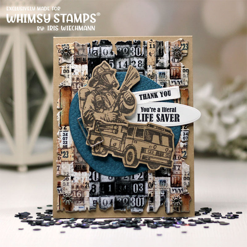 6x6 Paper Pack - Grungy Numbers - Whimsy Stamps