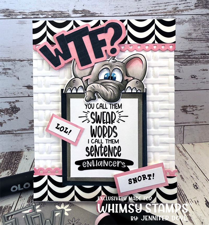Random Funny Swear Words Clear Stamps - Whimsy Stamps