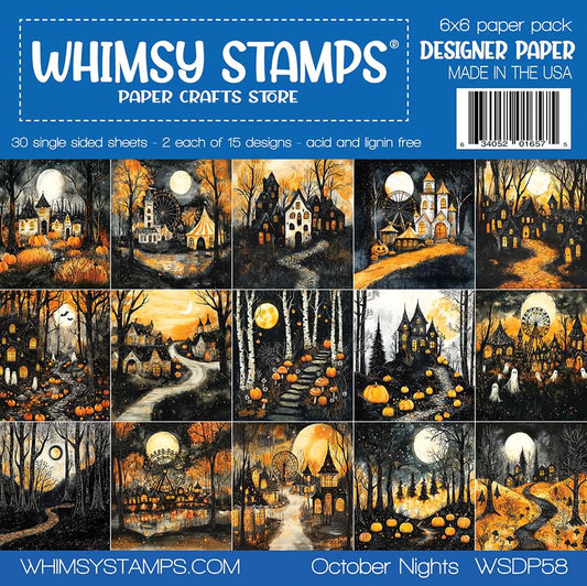 6x6 Paper Pack - October Nights - Whimsy Stamps