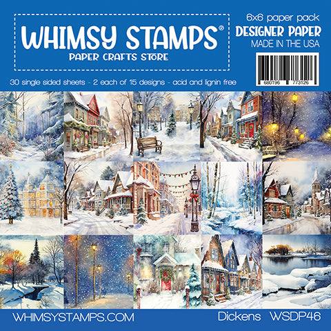 **NEW 6x6 Paper Pack - Dickens - Whimsy Stamps