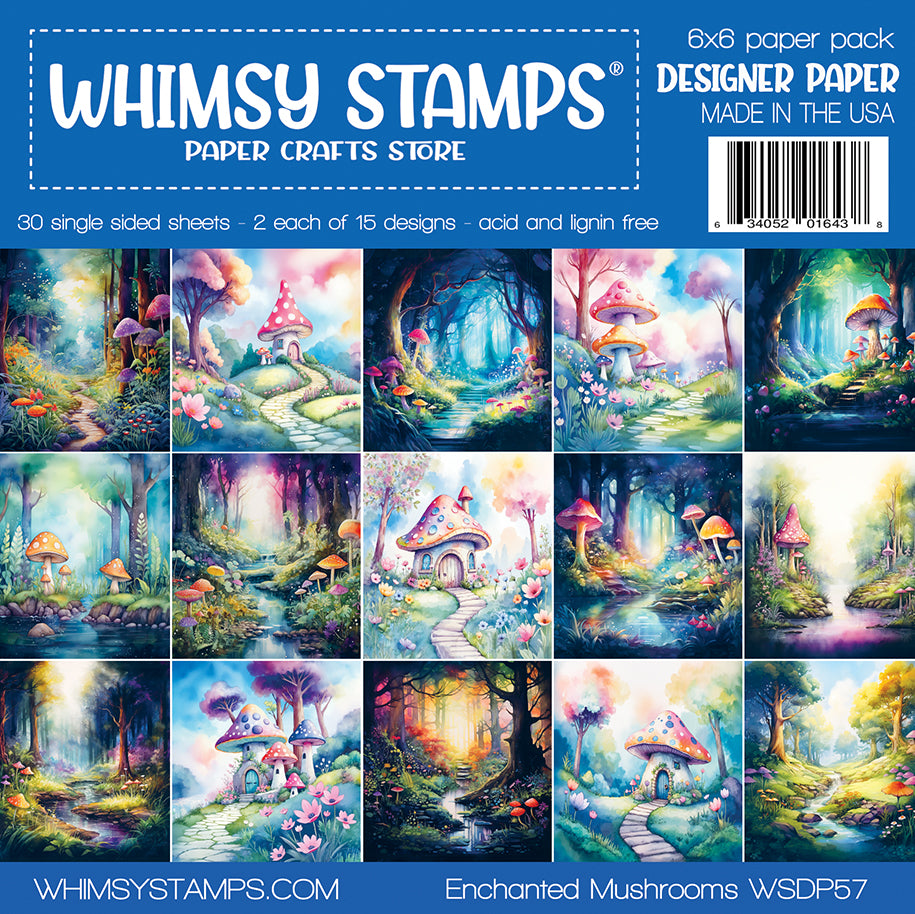 6x6 Paper Pack - Enchanted Mushrooms - Whimsy Stamps