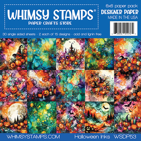 *NEW 6x6 Paper Pack - Halloween Inks - Whimsy Stamps