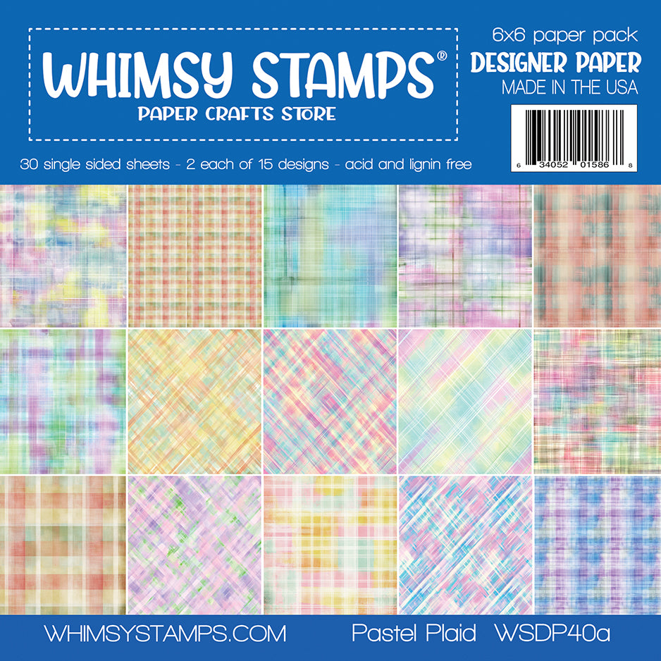 *NEW 6x6 Paper Pack - Pastel Plaid - Whimsy Stamps