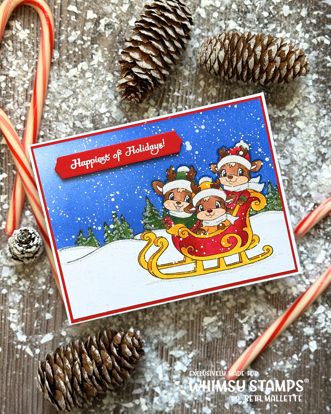 *NEW Ho Ho Ho Deer Clear Stamps - Whimsy Stamps