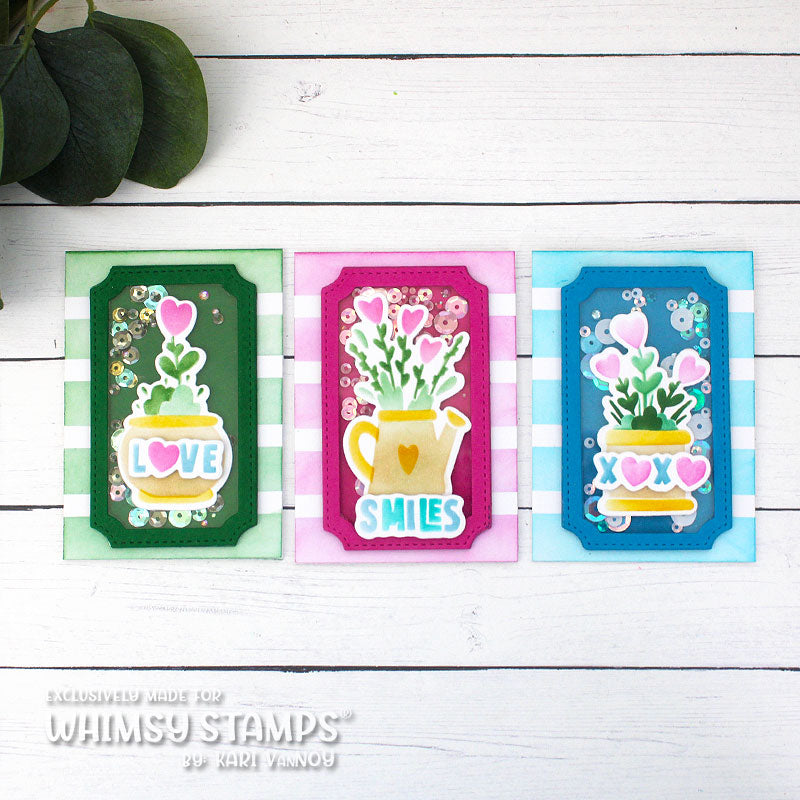 Planted Hearts Layering Stencil - Whimsy Stamps