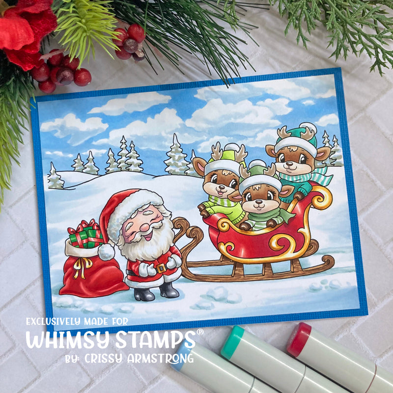 *NEW Ho Ho Ho Deer Clear Stamps - Whimsy Stamps