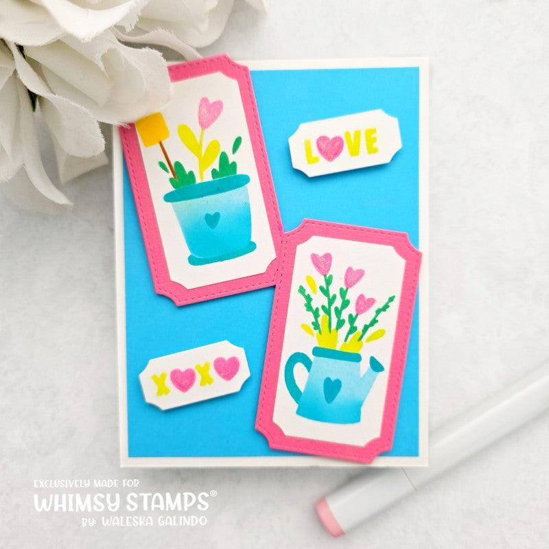 Planted Hearts Layering Stencil - Whimsy Stamps