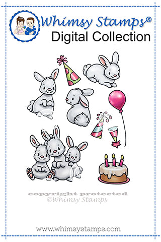 A Bunny Birthday - Digital Stamp Set - Whimsy Stamps