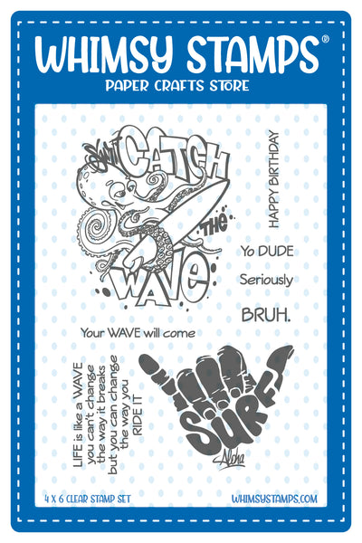 **NEW ATC Catch the Wave Clear Stamps - Whimsy Stamps