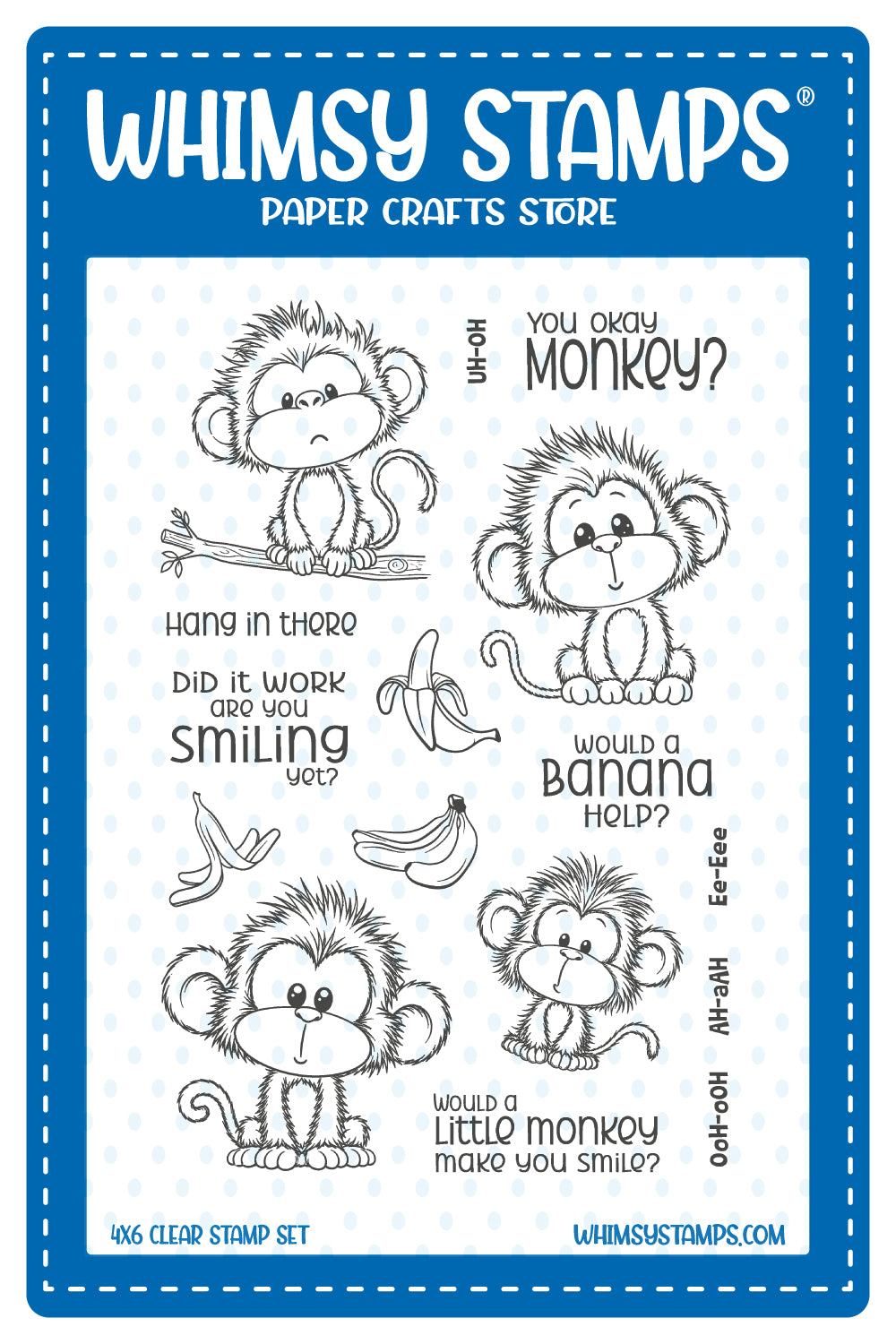 Adorable Monkeys Clear Stamps - Whimsy Stamps