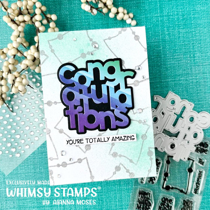 Congratulations Word and Shadow Die Set - Whimsy Stamps