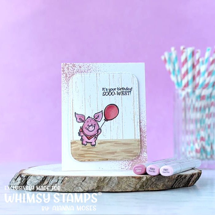 **NEW Piggies Crushed It Clear Stamps - Whimsy Stamps