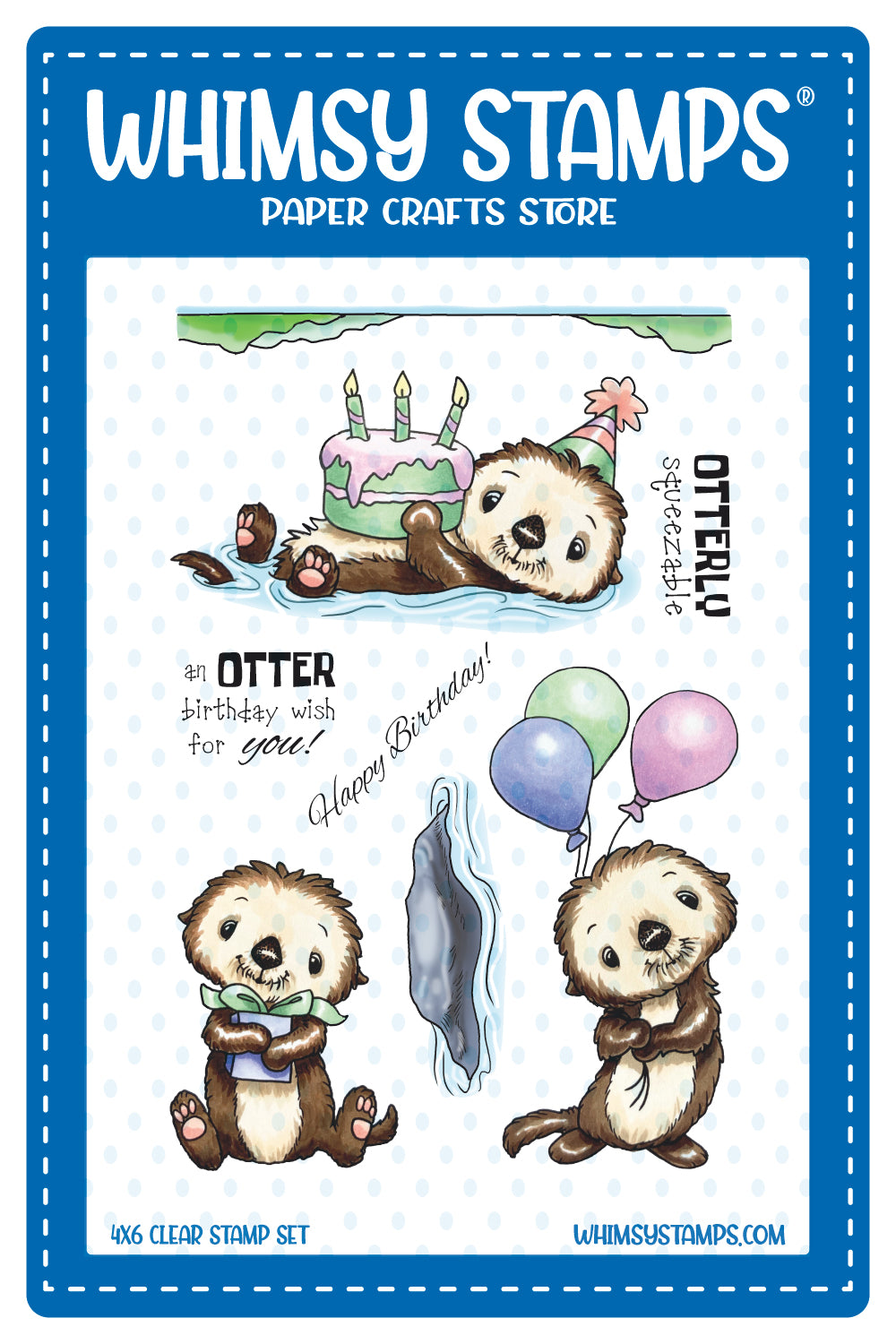 *NEW An Otter Birthday Clear Stamps - Whimsy Stamps