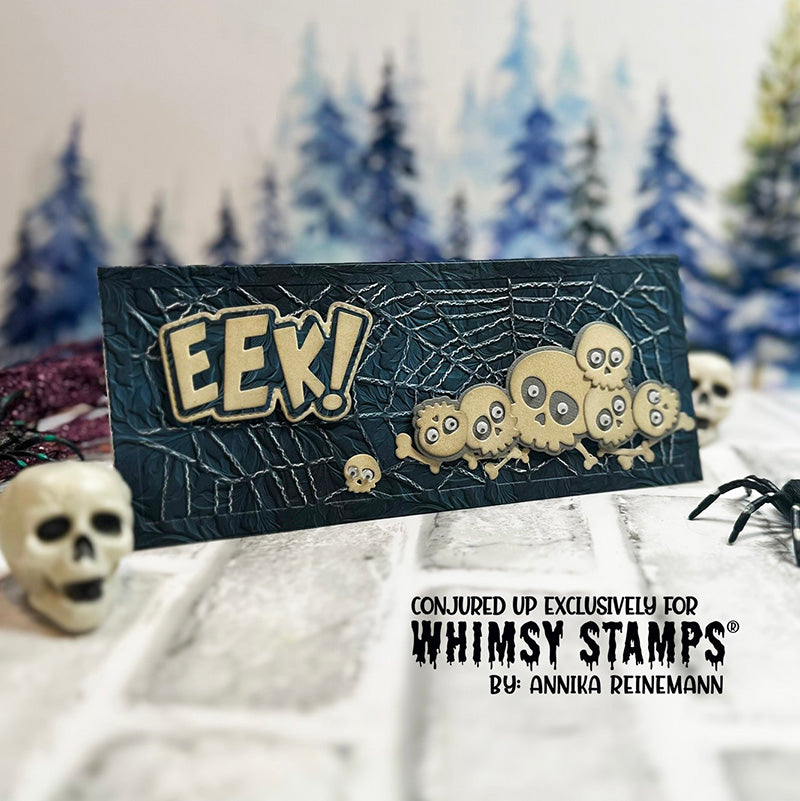 Slimline Embossing Folder - Broken Web - Whimsy Stamps