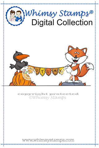 Autumn Banner - Digital Stamp - Whimsy Stamps