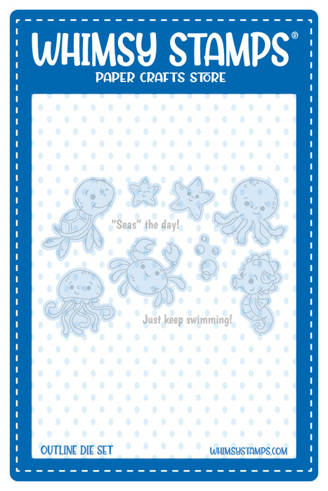 Baby Sea Creatures Outline Die Set - Whimsy Stamps