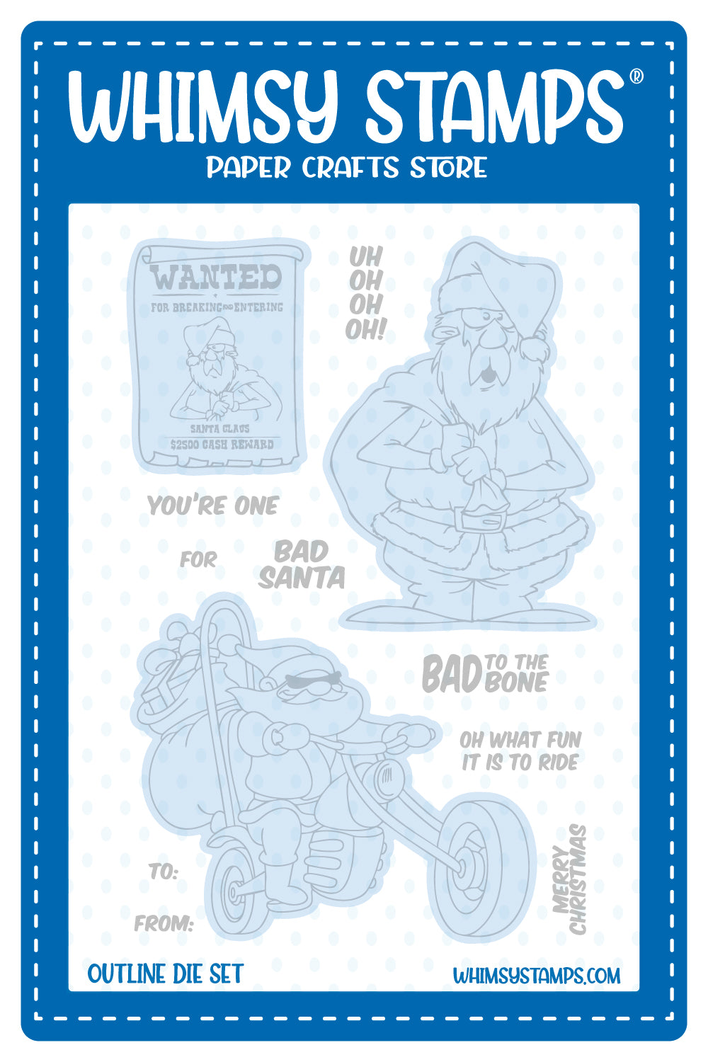 Bad Santa Outline Die Set - Whimsy Stamps
