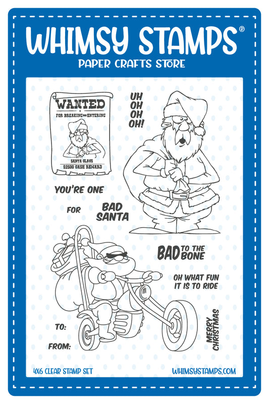 Bad Santa Clear Stamps - Whimsy Stamps
