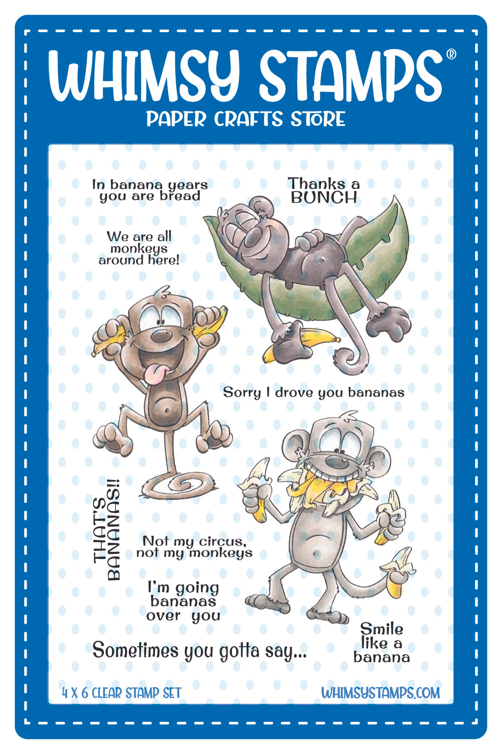 **NEW Banana Bunch Clear Stamps - Whimsy Stamps