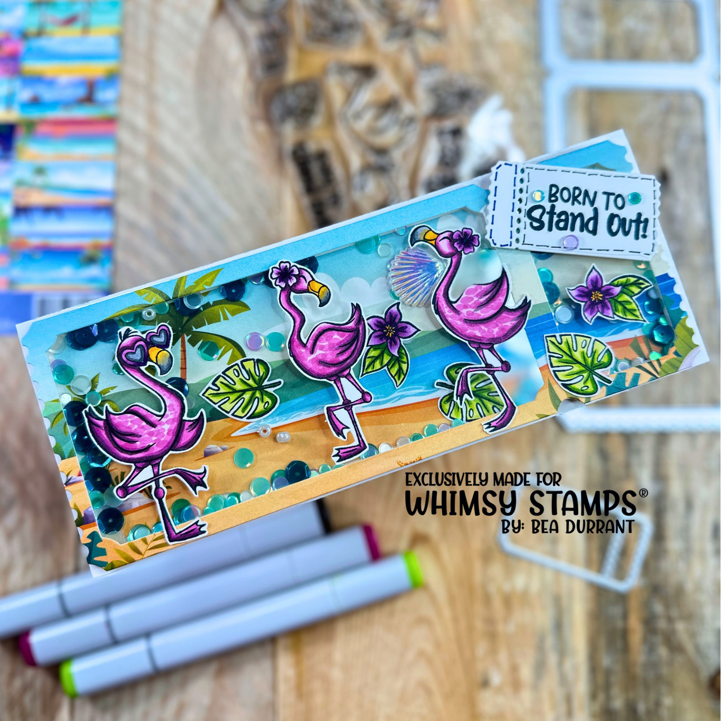 Flamingo Summer Clear Stamps - Whimsy Stamps