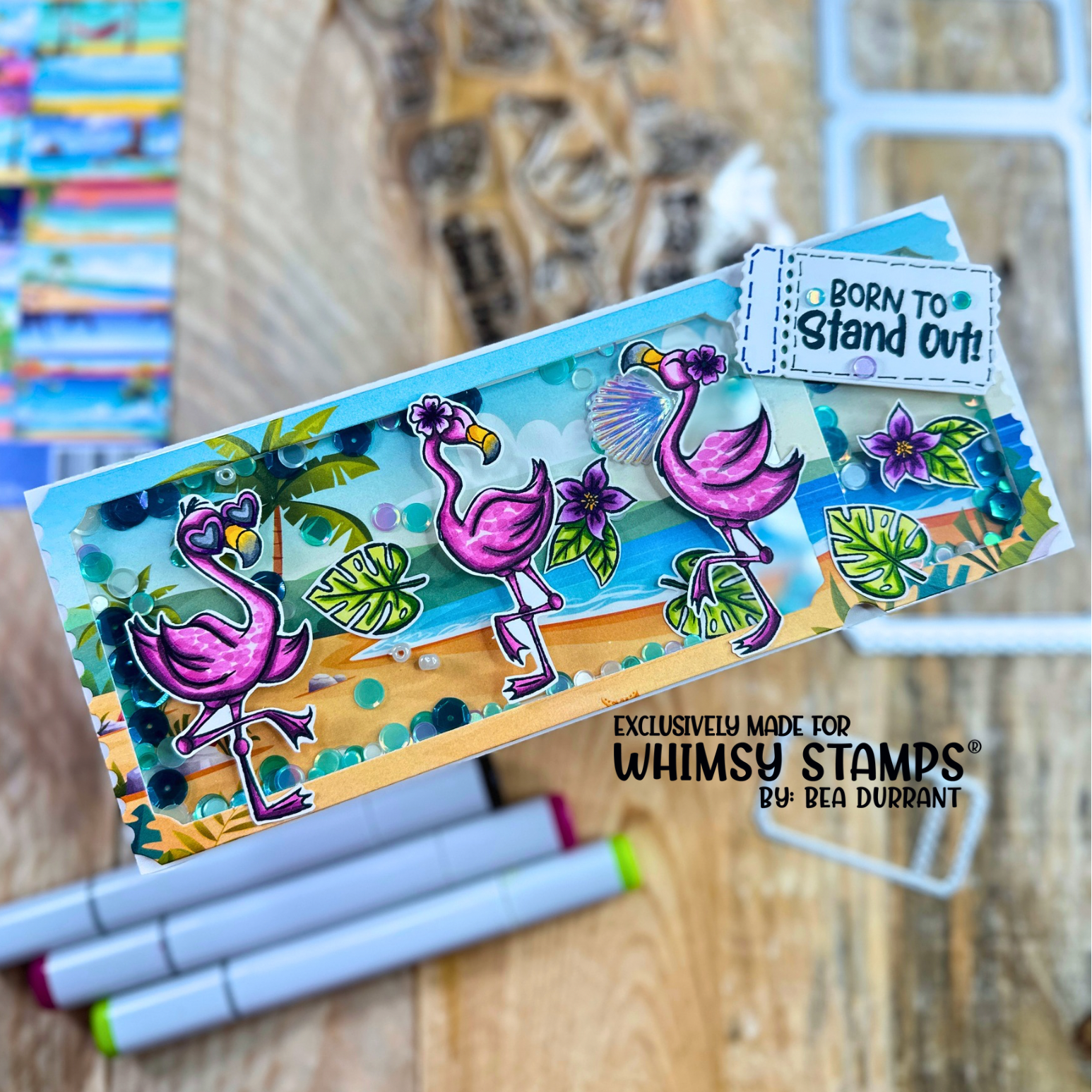 Flamingo Summer Clear Stamps - Whimsy Stamps