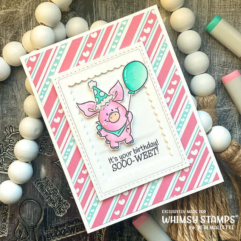 **NEW Piggies Crushed It Clear Stamps - Whimsy Stamps