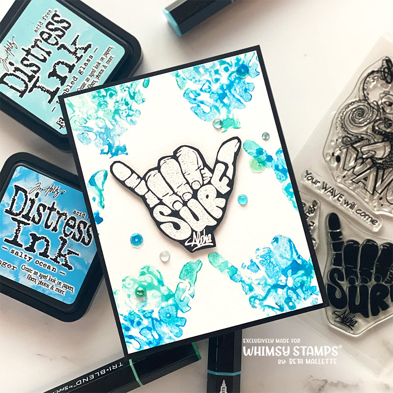 **NEW Catch the Wave Clear Stamps - Whimsy Stamps