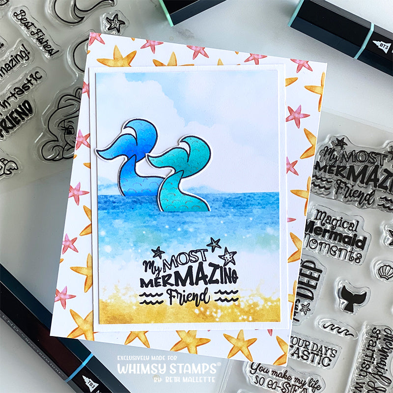 Mermaid Moments Sentiments Clear Stamps - Whimsy Stamps