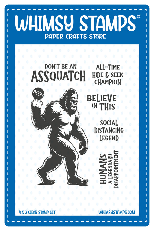 Big Foot Assquatch Clear Stamps - Whimsy Stamps