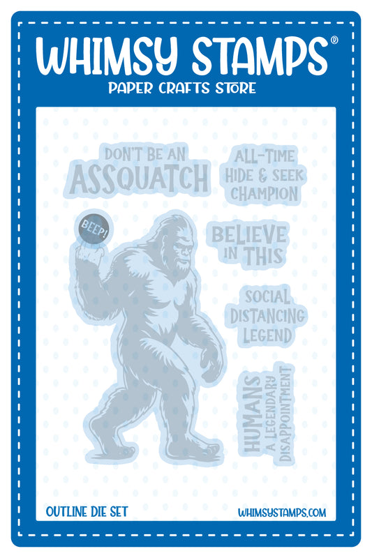 Big Foot Assquatch Outline Die Set - Whimsy Stamps