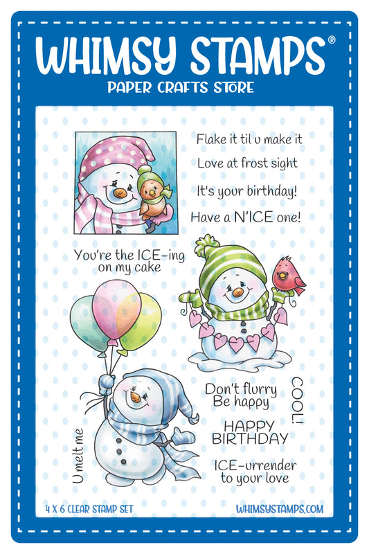 **NEW Birthday Cool Clear Stamps - Whimsy Stamps