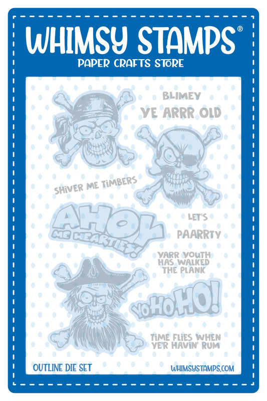 Blimey Pirates Outline Die Set - Whimsy Stamps