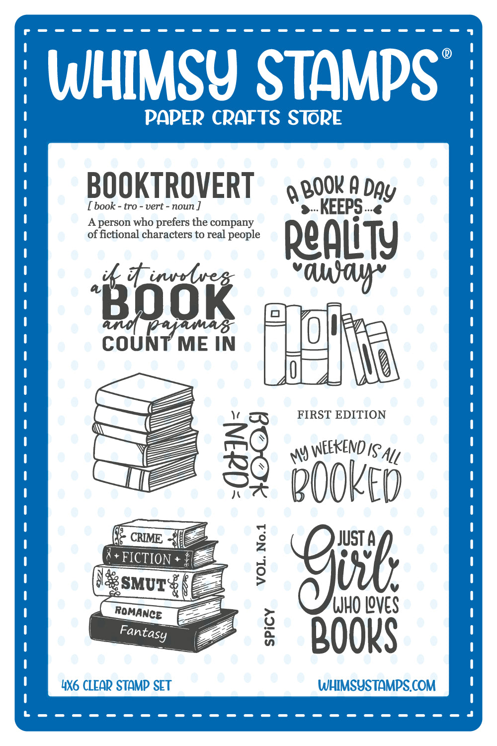 Book Nerd Clear Stamps - Whimsy Stamps