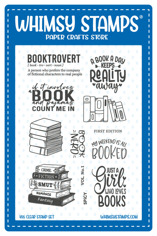 Book Nerd Clear Stamps - Whimsy Stamps