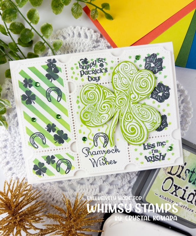 Terrific Tickets Shadows and Patterns Layering Stencil - Whimsy Stamps