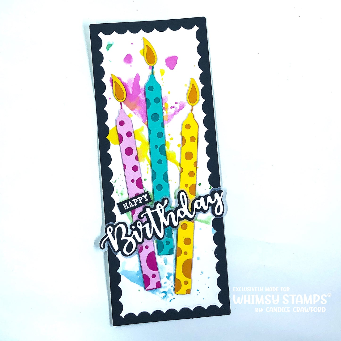 Slimline Birthday Scallops Die - Whimsy Stamps