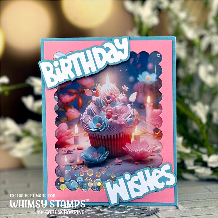 **NEW Birthday Wishes Word and Shadow Die Set - Whimsy Stamps
