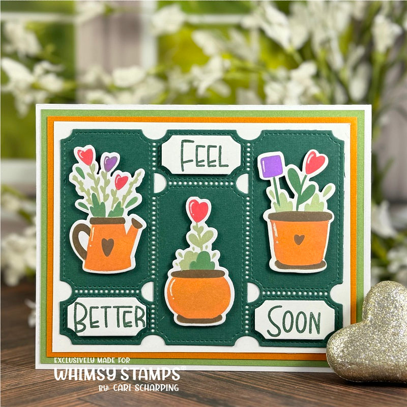 Planted Hearts Layering Stencil - Whimsy Stamps